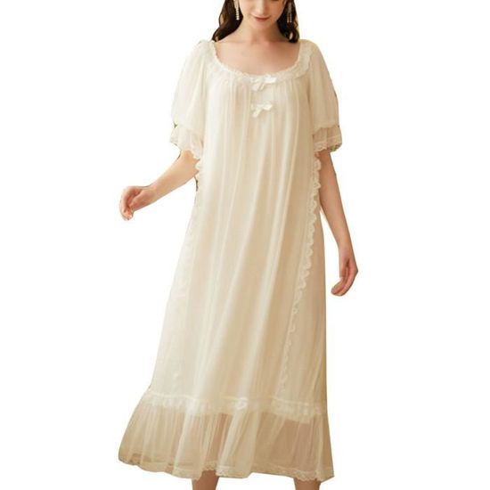 Chemise De Nuit Femme Chemise De Nuit Courte, Manches Courtes