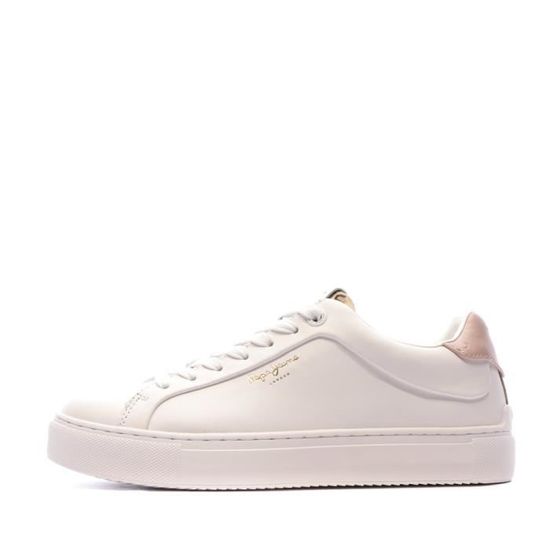 Baskets Blanche femme Pepe jeans Adams Riga Cdiscount Chaussures