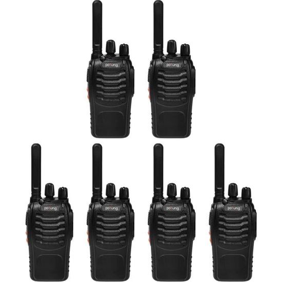 3 Walkie Talkie PMR446 Pofung PT88E - Senza Licenza, Ricaricabili USB, VOX, Torcia LED, Auricolari Inclusi
