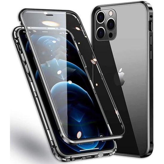 YOUNGKIT Housse magnétique pour iPhone 15 Pro Max - Texture Technique Compatible avec MagSafe Cadre de caméra en Alliage d'aluminium Matte translucide Coque Rigide CyperPunk Série- Orange Titanium