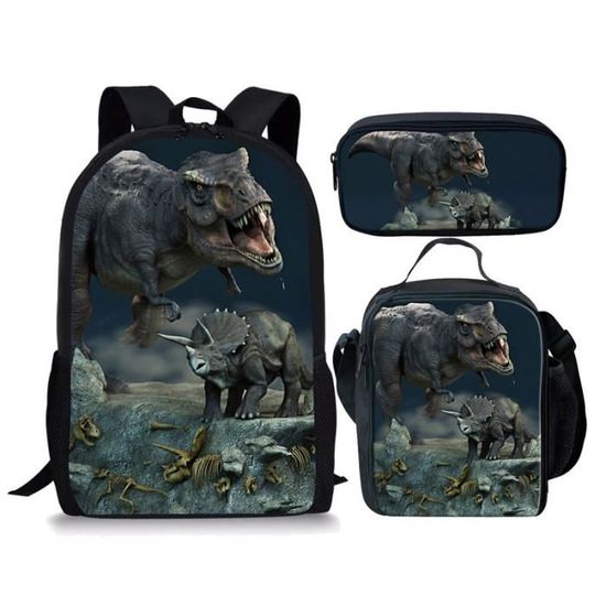 Ensemble Garçon Jurassic World C&A - Sweat à Capuche Zippé + Haut Manches Longues + Pantalon Jogging - 3 Pièces