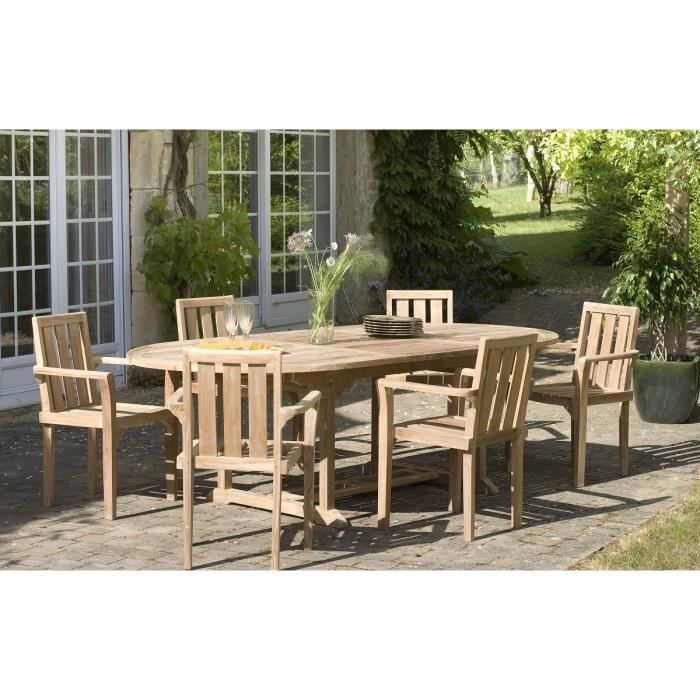 Fauteuil empilable en teck massif