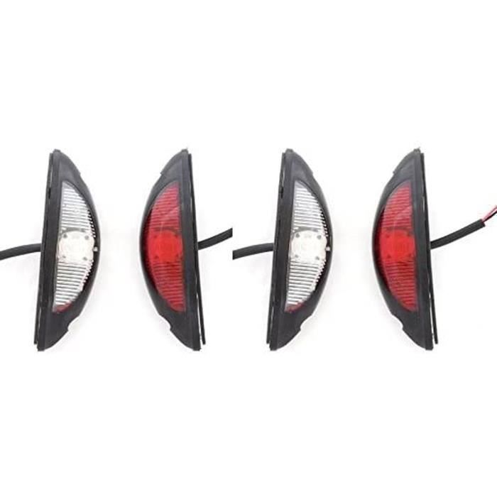 4x LED Contour Feux de Position 12/24V Rouge/Blanc Pour SUV Tout Terrain Remorque Camion Camping-Car Caravane Châssis