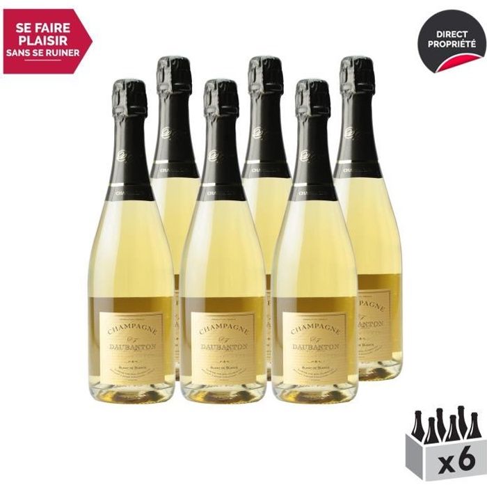 Champagne Blanc de Blancs Blanc - Lot de 6x75cl - Champagne Daubanton - Cépage Chardonnay