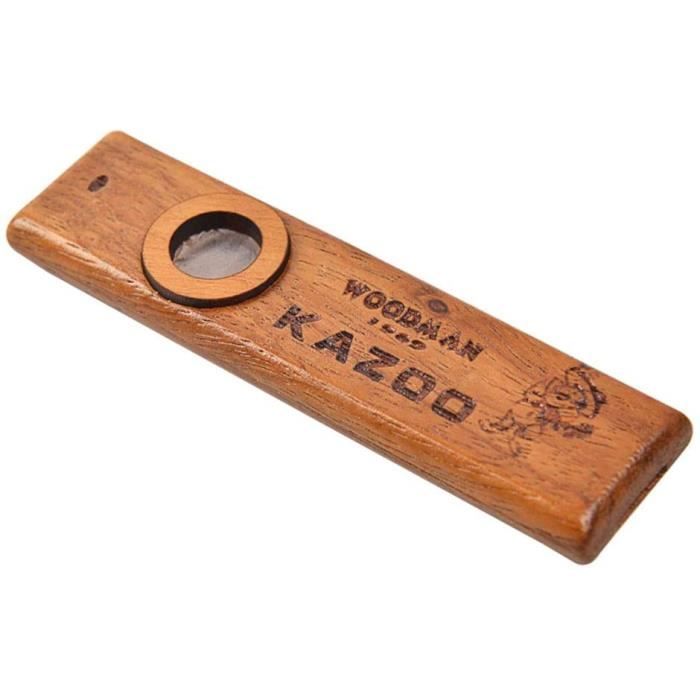 Kazoos Gobesty Kazoo en bois, partenaire de guitare ukulélé Kazoo en bois vintage avec instrument de musique en métal po 7218
