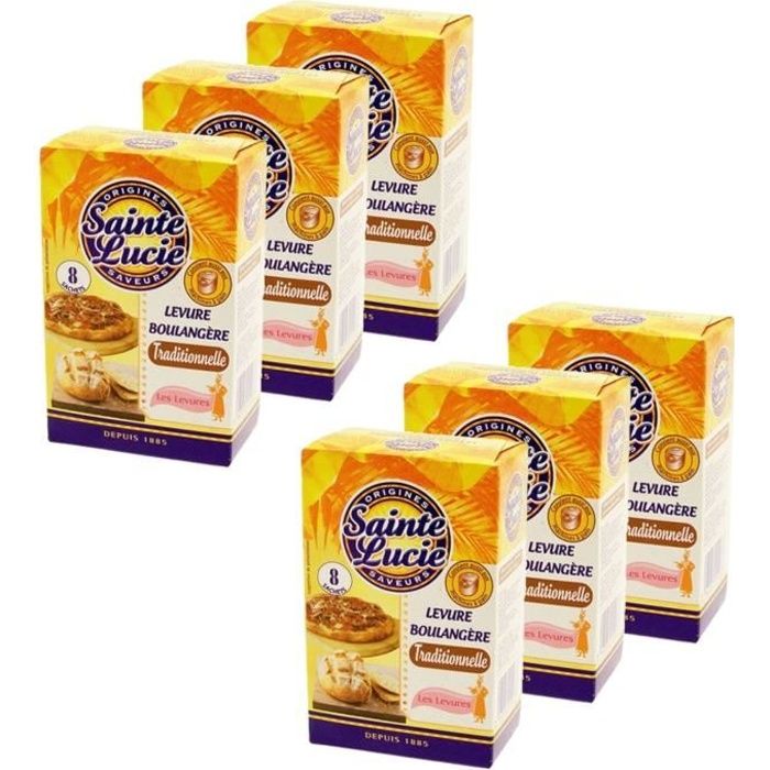 Lot 6x Levure boulangère - Sainte Lucie - 8 sachets de 8g