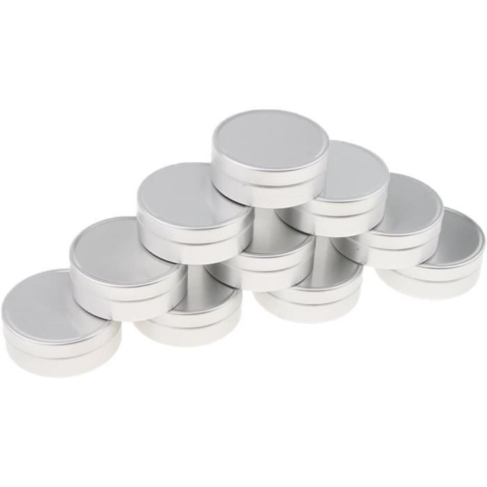 Flacons et pots de voyage Fenteer pots vides en aluminium pour baume Crème Gel etc 10 Pcs 10ML-15Ml - argent, B-10ML-4 x 42005