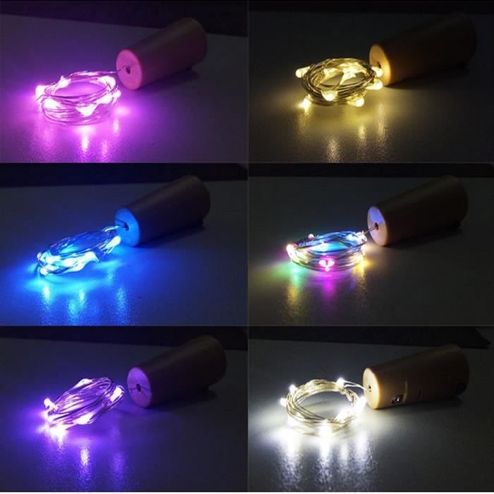 2 M 20 LED guirlandes lumineuses LED guirlande fil de cuivre fil de liège guirlandes lumineuses boute - Modèle: Bleu - MILEDCB00015