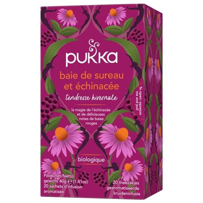 Pukka Tisane Ayurvédique Baie de Sureau et Echinacée 20 sachets