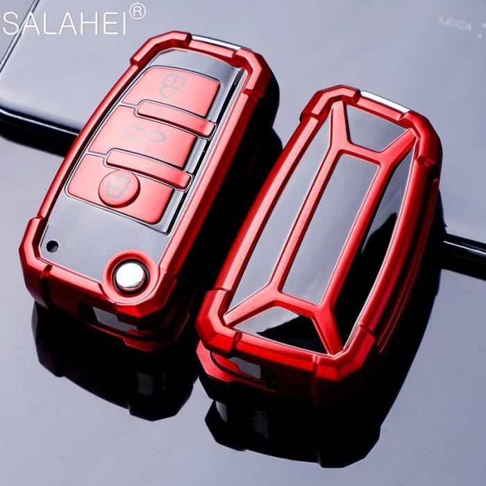 TPU Voiture Porte Clés Coquille Pour Audi A3 A4 A4L B5 B6 B7 B8 B9 A5 A6 A6L C5 C6 Q3 SUPPORT POUR VOI A-red