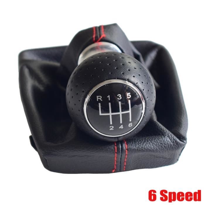 6Speed -Poignée de changement de vitesse manuel pour Audi A4 B6 B7 2000 08, poignée avec cache botte en cuir noir, accessoire de voi