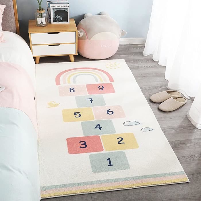 Tapis de Jeu pour Chambre d'enfants, Moelleux Matériel en Microfibre Tapis, Tapis de marelle pour Enfants, Espace de Jeu 294