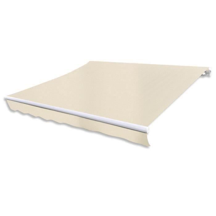 3 x 2,5m Store Banne en toile auvent Blanc crème sans cadre Résistant aux UV pour jardin-patio-terrasse