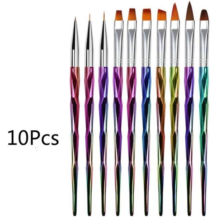 10pcs Pinceaux À Ongles Pour UV Gel Kit De Conseils Nail Art Nail Pour Nail Art Conception Peinture Dessin Stylo Ensemble Outil