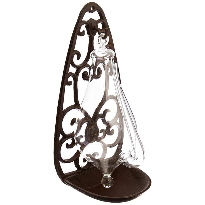 Stations météo et baromètres Esschert design - verre tonnerre support fonte ouvragée 258201