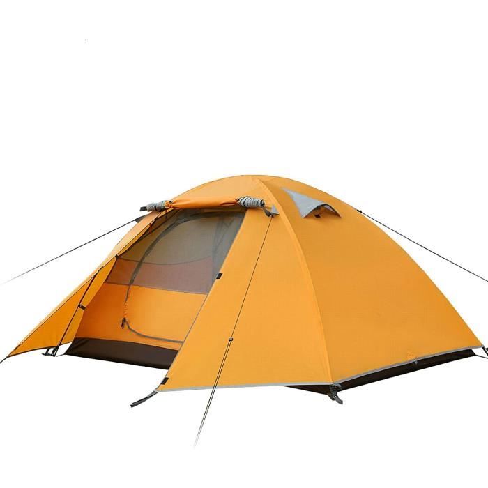Tente de camping 2 personnes 4 saisons étanche résistant aux UV ultra double dôme adapté pour pique-nique, randonnée, randonnée