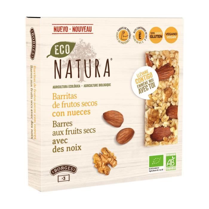 Borges Eco-Natura+Barres aux noix avec des noix 3 barres de 25g