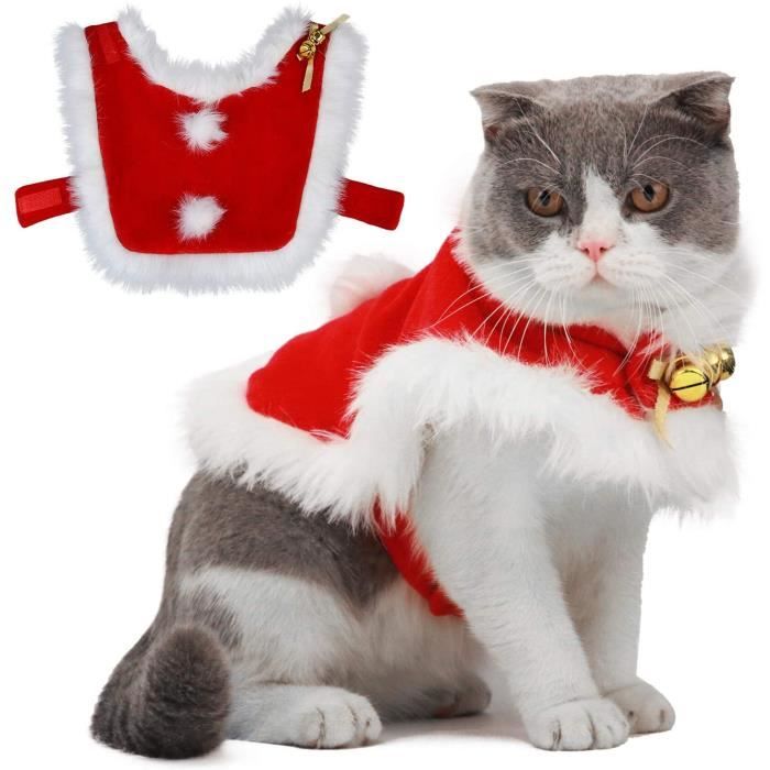 Robe Noel Chat,Nouveau Deguisement de Noel Chat -Taille Ajustable - Cadeau de Noël spécial pour Les Chats et Les Chiots