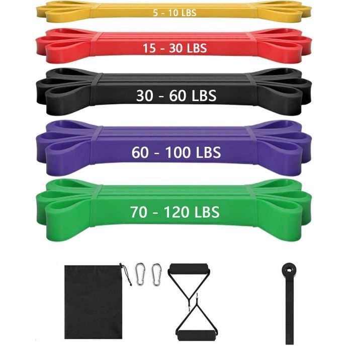 Thanmoer Bande Élastique Fitness，9 en 1 Elastique Bande de Résistance, Bande Latex de Yoga,Bande d'entraînement,Pour Fitness Crossfi