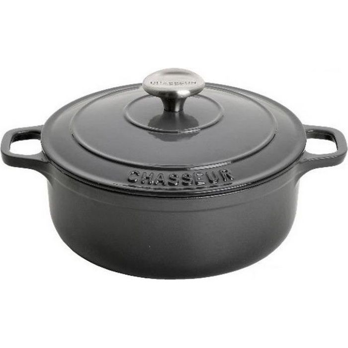 Chasseur - cocotte ronde en fonte émaillée 32cm caviar sublime - puc472889