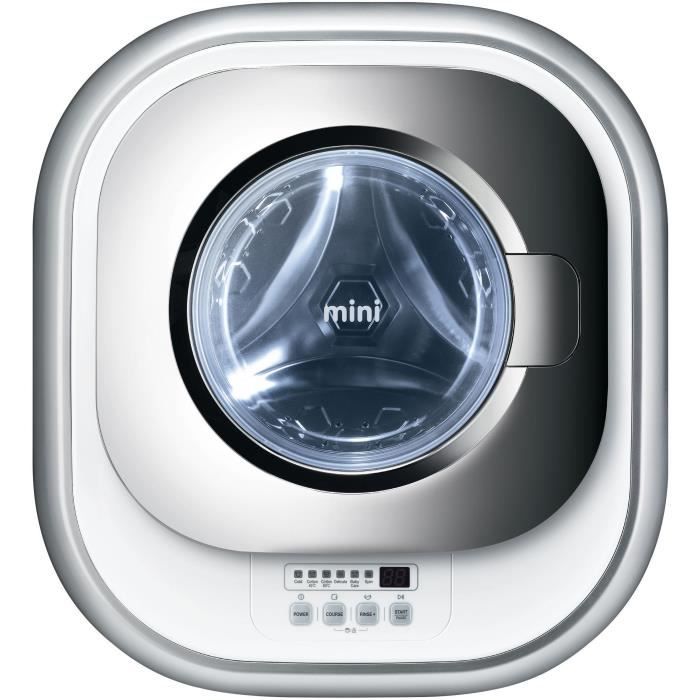 DAEWOO - DWD-CV701PC - lave linge compact à fixation murale - 3kg - 700 trs/min - A+ - Blanc + Silver - Moteur induction