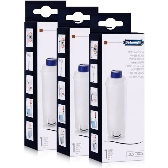 Lot de 3 filtres à eau originaux pour machines à café DeLonghi 5513292811(x3)