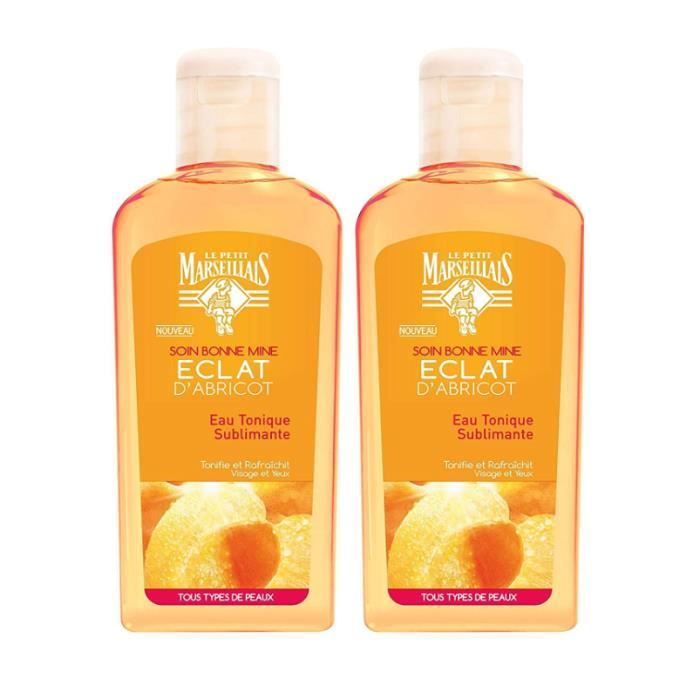 Le Petit Marseillais Eau Tonique Sublimant Eclat Abricot Flacon 200 ml Lot de 2