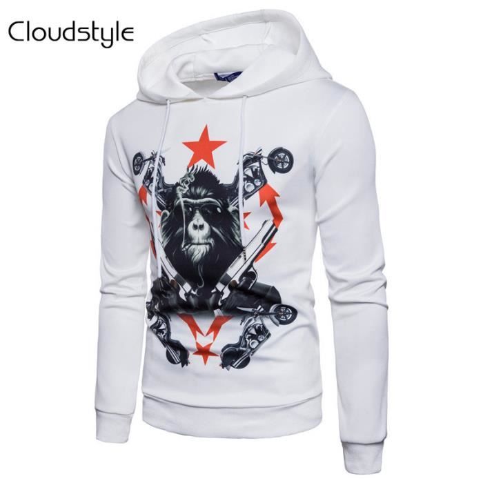 2017 nouveau sweat-shirt à capuche en polyester imprimé motif gorille design original tendance style hip-hop