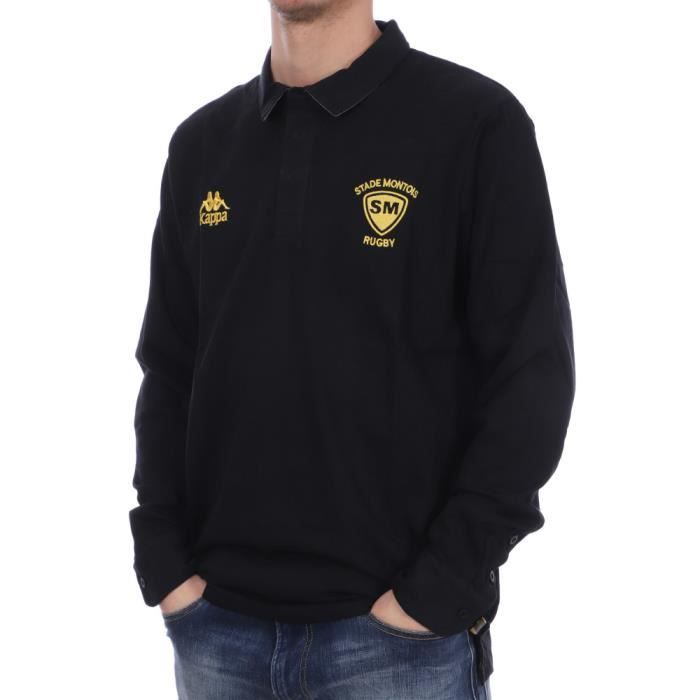 Polo Noir Homme Kappa Enzo Stade Montois