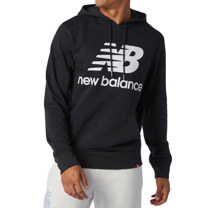 New Balance Sweats à Capuche pour Homme Stacked Logo Noir MT03558BK