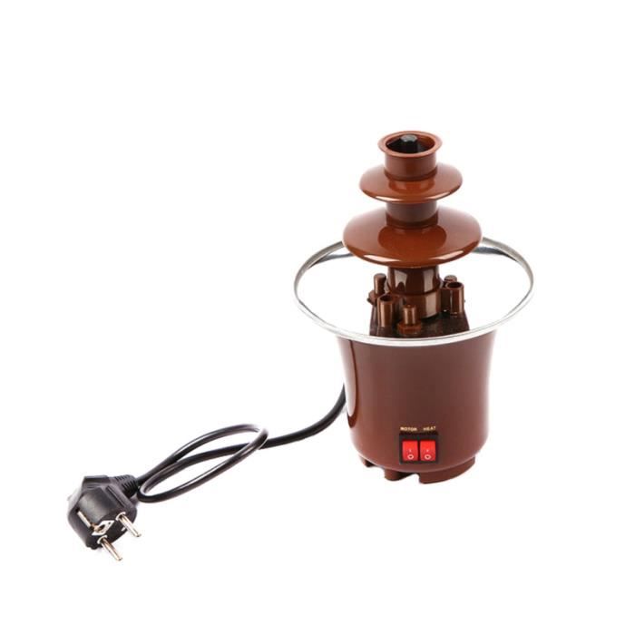 1 PC Fondue au chocolat Fontaine de à 3 niveaux en acier inoxydable pratique pour le bureau à domicile CHOCOLATIERE ELECTRIQUE