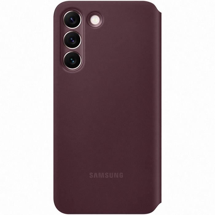 Étui de téléphone portefeuille Clear View Galaxy S22 - Burgundy Samsung