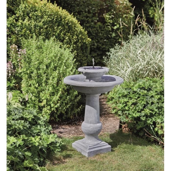Fontaine solaire bain d'oiseau 2 niveaux Chatsworth