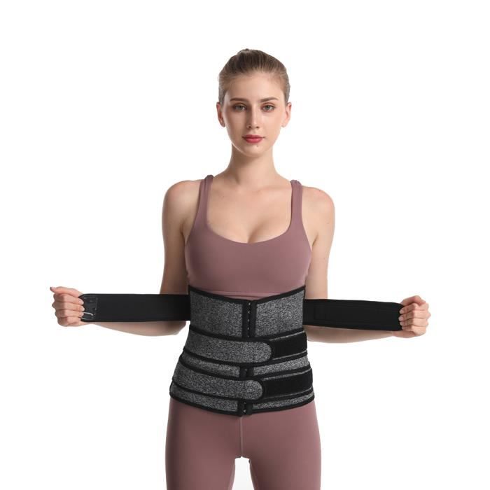 Taille de Formation des Femmes de Grande Taille Shaper Minceur Exercice Fitness Ceinture Abdominale Ventre Vers le Haut Gris 4XL