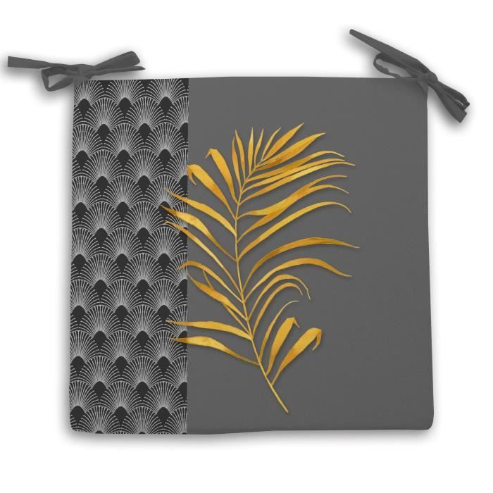 Galette de chaise Gold - 40 x 40 cm - Gris anthracite