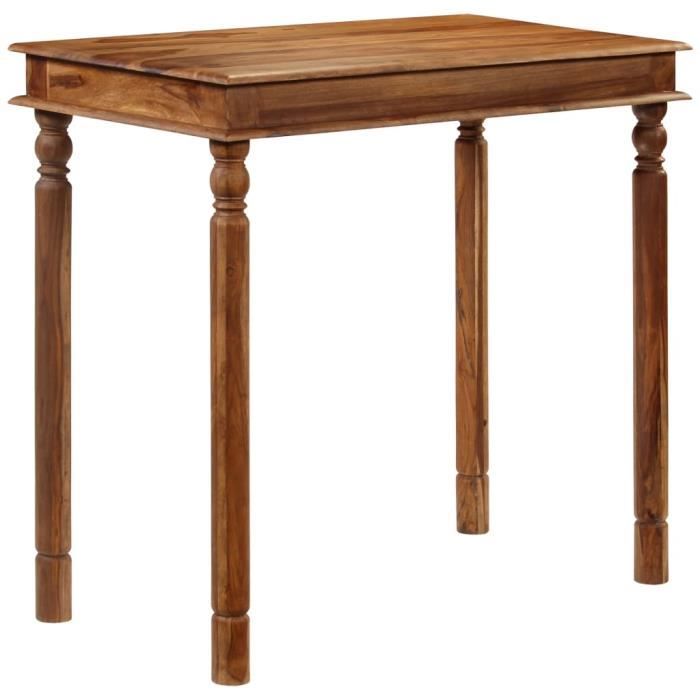 Table de bar Bois massif de Sesham 120 x 60 x 77 cm - Brun - Meubles-Tables-Tables de salle à manger et de cuisine - Brun - Brun