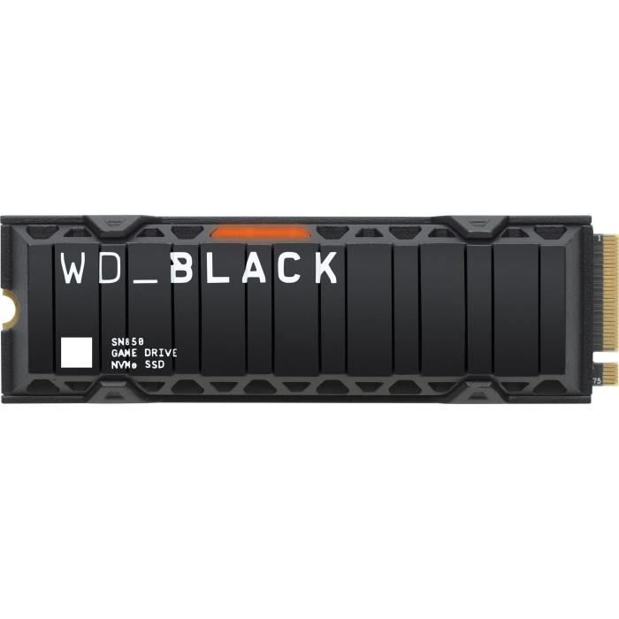 WD Black™- Disque SSD Interne RGB - SN850 - 500Go - M.2 NVMe Dissipateur de chaleur (WDS500G1XHE)