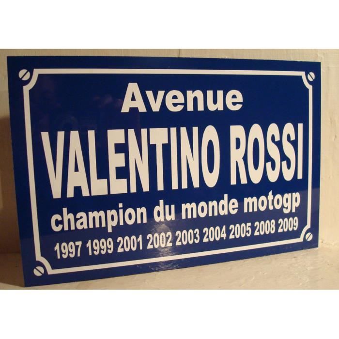 plaque de rue place VALENTINO ROSSI moto gp objet collector cadeau pour fan VALENTINO ROSSI