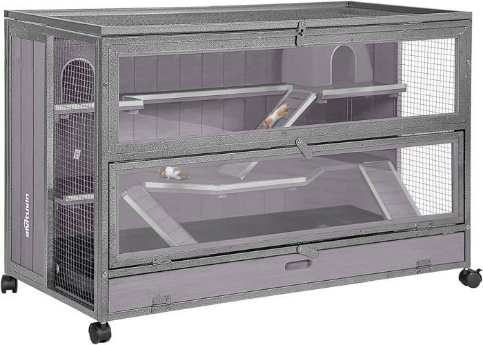 Meilleurs prix pour Maison hamster en bois X - ZONE PET avec balançoire 3 couches de luxe facile à nettoyer cage de hamster
