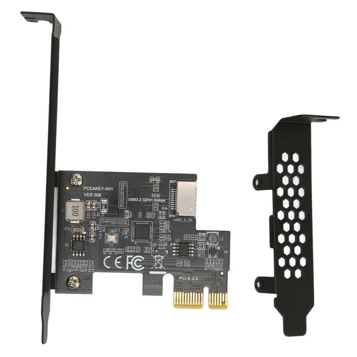 Carte D'extension PCIE 4X Vers USB 3.2 Gen 2, Carte PCIE Haute Vitesse 20 Gbit/s Vers Type-E Avant/A-Key,Prise En USB 3.2 GEN2x2, Pour 10, 11 32/64 Bits, OS X, Linux