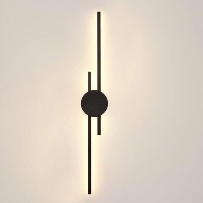 WOTTES Applique Murale en Acryliquel Interieur Moderne Lampe Noir LED Design Lignes Parallèles Blanc Chaud pour Escalier Allée