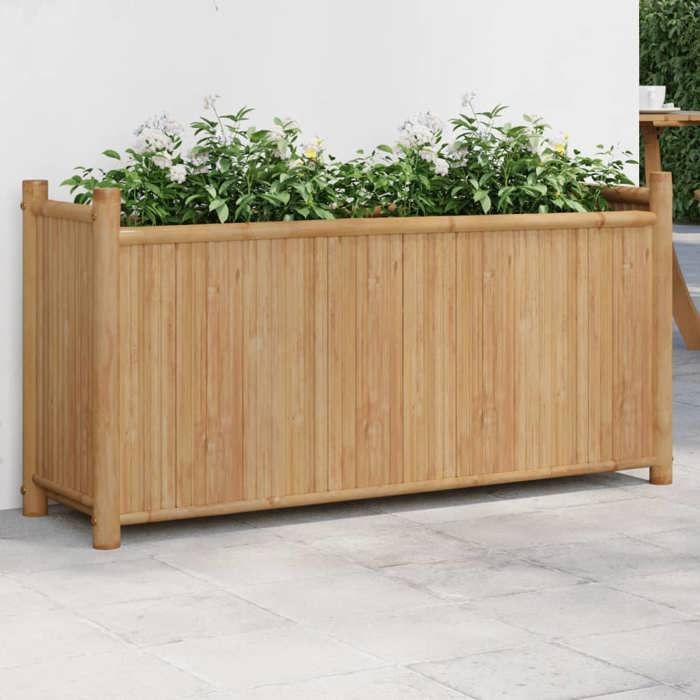 vidaXL Jardinière 100x30x50 cm bambou lit surélevé pot de fleurs pot de fleurs bac à fleurs pot de jardin support de 366463