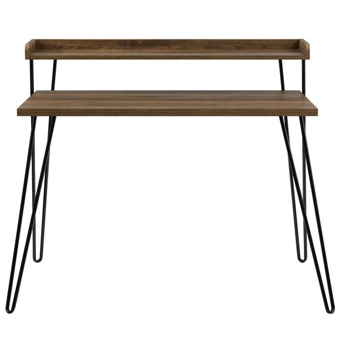 Haven-bureau Avec 1 Étagère En Effet Noyer Marron