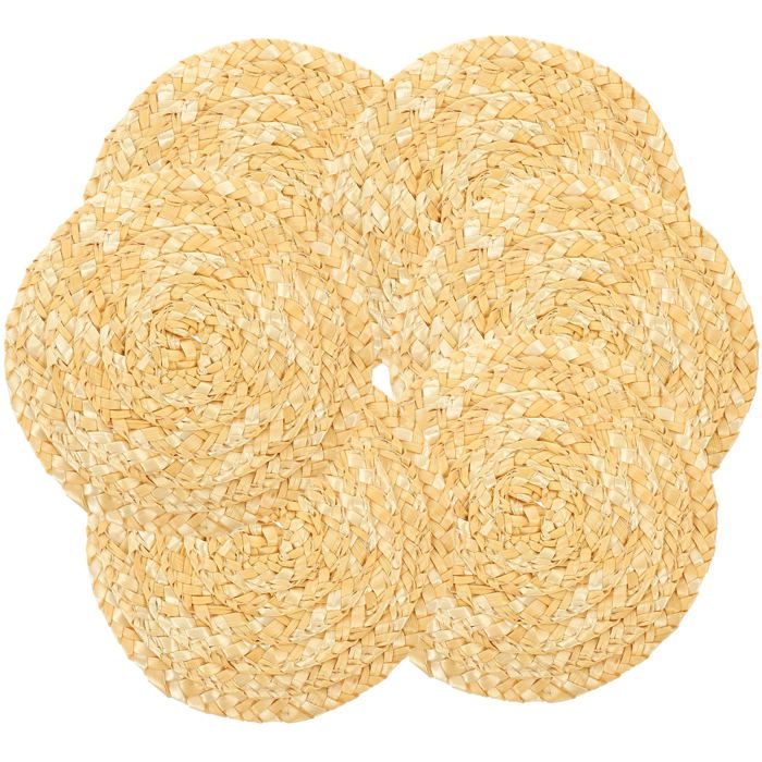 Szaboviktoria Lot De 4 Dessous De Plat Ronds En Corde De Coton - 18 Cm, épais 8 Mm, Isolation Thermique, Gris