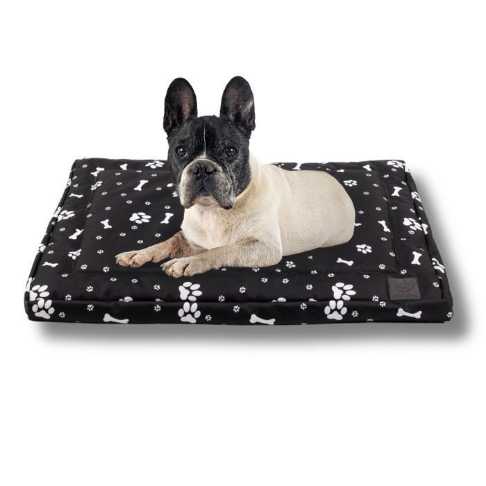 Comparer les prix de Lit pour Chien Panier Coussin Tapis Matelas S 70x50 cm Noir Motif PET ZEN Étanche Dehoussable Lavable Mousse Résistante