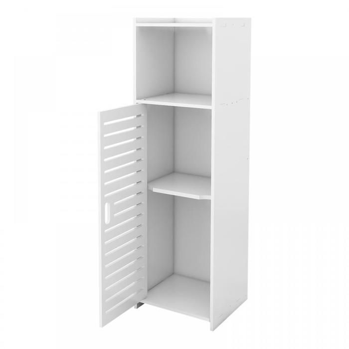 Armoire de salle de bain-meuble de rangement-3 compartiments-23*22*78cm-Blanc-XJING