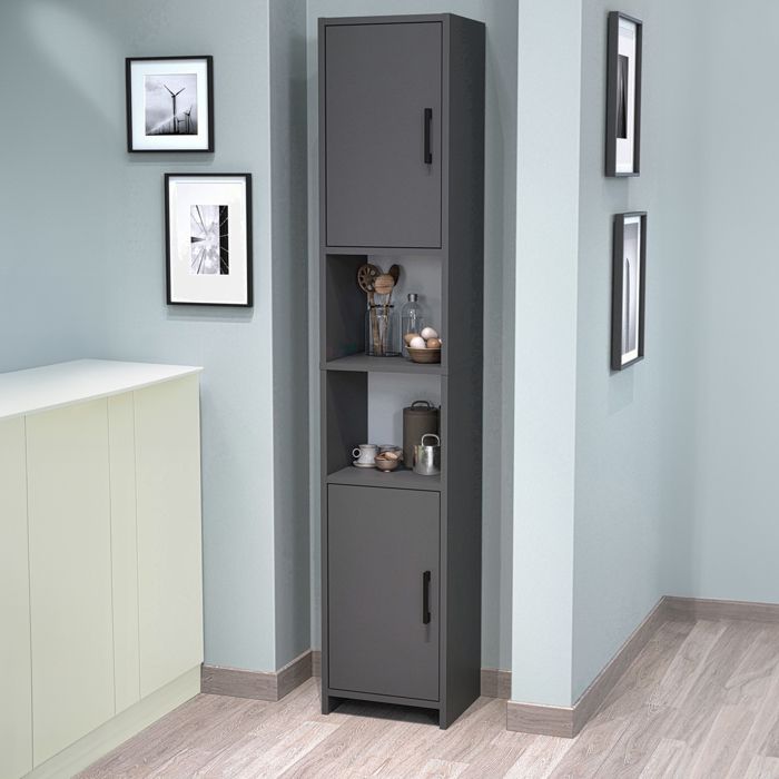 Meuble colonne de cuisine Rautrina 180 x 35 x 30 cm anthracite