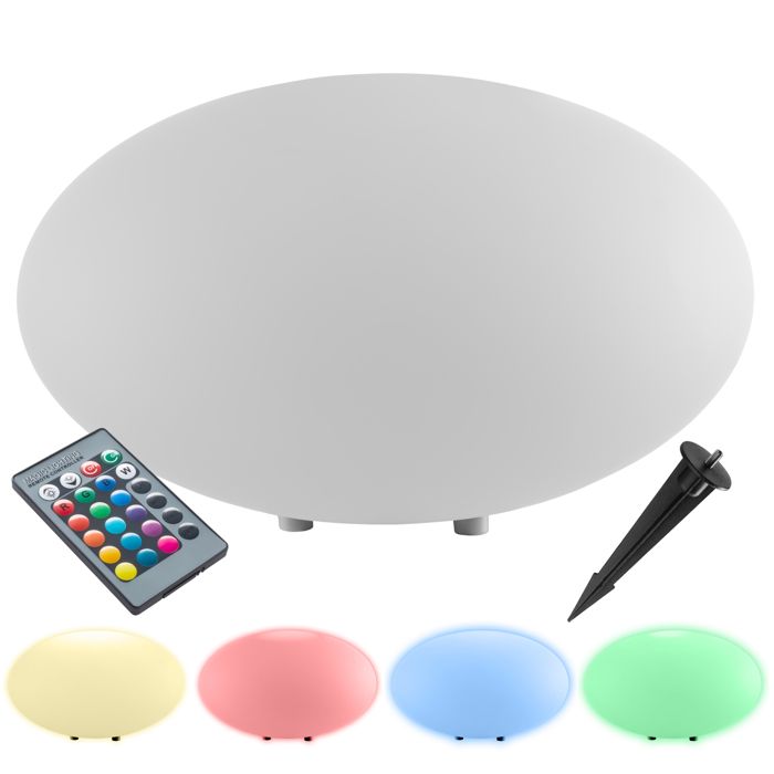 Eclairage - TECTAKE - Lampe boule avec ampoule LED LUMINOUS EYE et télécommande 12W - Blanc - Taille L 35 x 275 cm