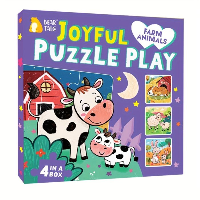 Puzzle Cadre 15 Pièces – La Ferme Et Ses Animaux – Avec Tracteur Vert – Dès 36 Mois – 29,7 X 19 Cm