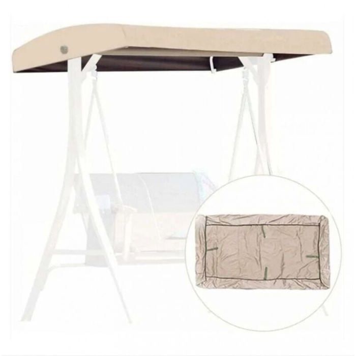 DRE-Toile de Rechange Beige pour Balancelle 3 Places Housse Impermeable Protection UV pour Jardin Terrasse (191x120x20cm)